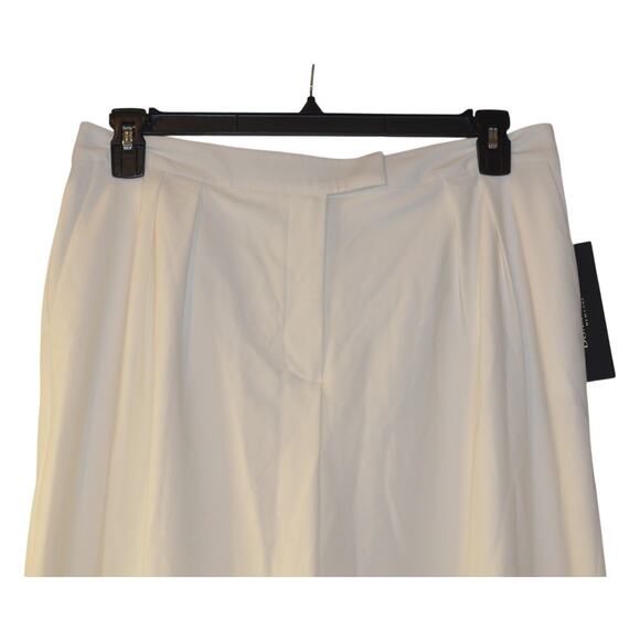 Donna Karan New York Women's Pleated Straight-Leg Pants in Cream - Picture 2 of 3